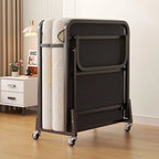 Space-Saving Rollaway Bed with 5-Position Backrest and Smooth Casters
