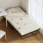 Space-Saving Rollaway Bed with 5-Position Backrest and Smooth Casters