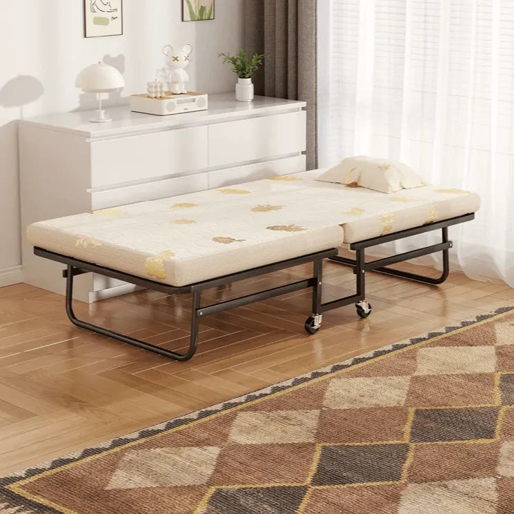 Space-Saving Rollaway Bed with 5-Position Backrest and Smooth Casters