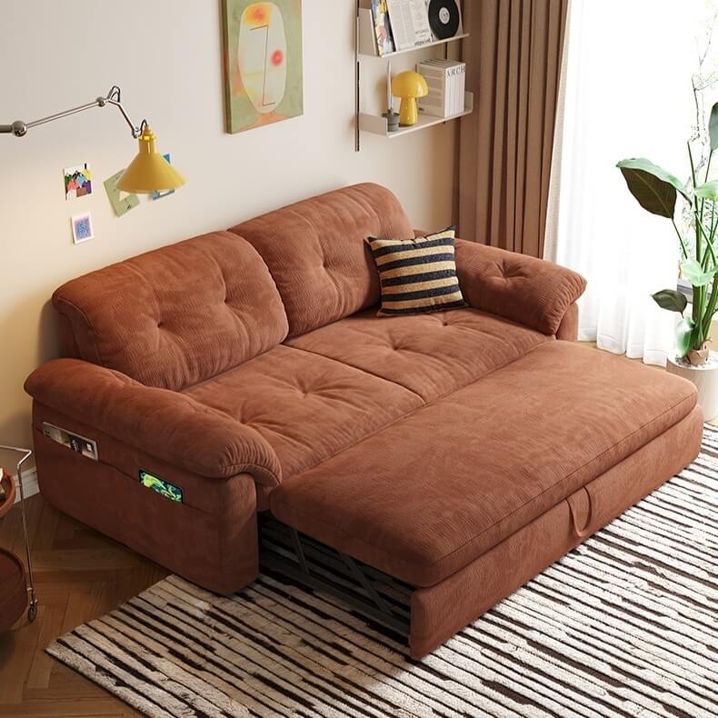 Space-Saving Sofa Bed With Carbon Steel Frame