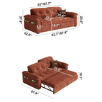 Space-Saving Sofa Bed With Carbon Steel Frame Dimensions
