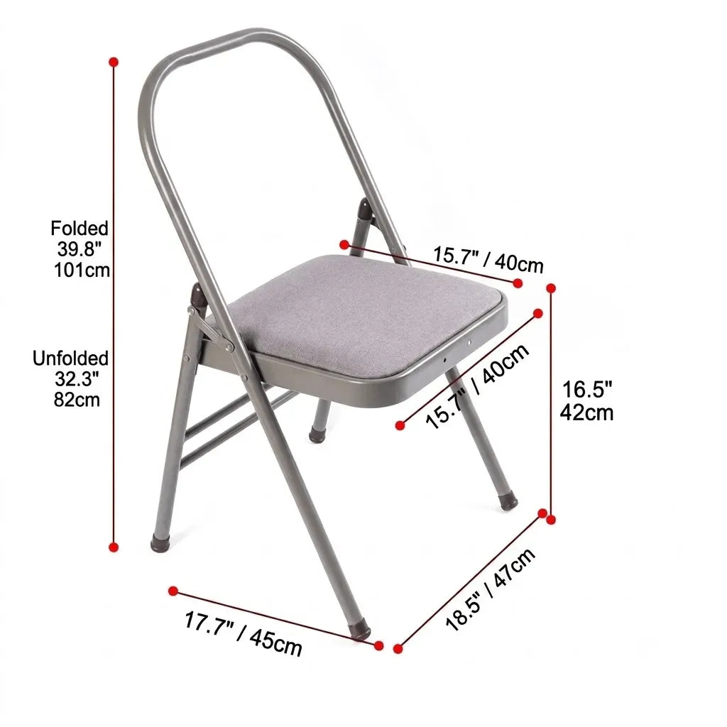 Space-Saving Yoga Folding Chair For Pilates Support And Home Practice