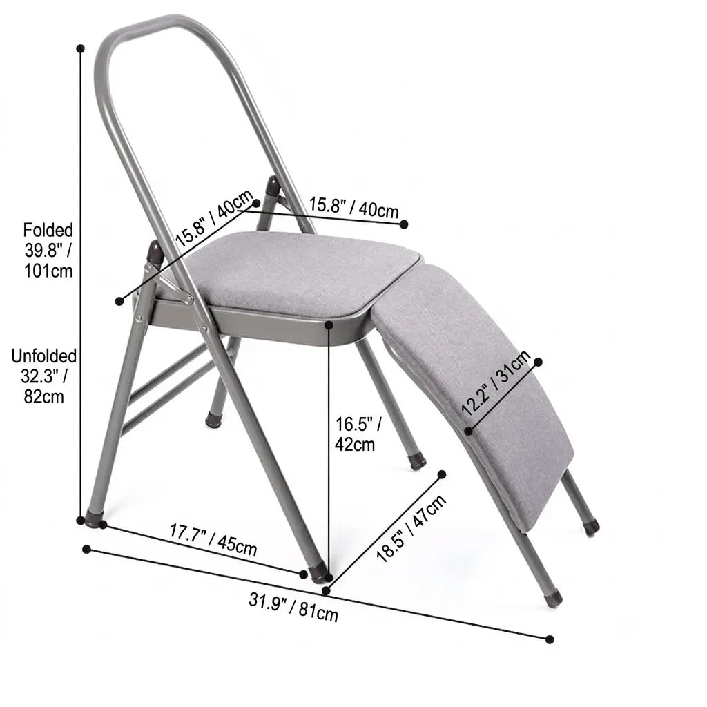Space-Saving Yoga Folding Chair For Pilates Support And Home Practice