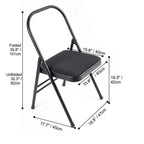 Space-Saving Yoga Folding Chair For Pilates Support And Home Practice Dimensions