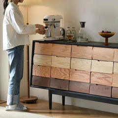 Spacious Storage Sideboard in Red Oak/Walnut/Ash Wood