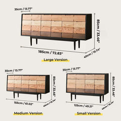 Spacious Storage Sideboard in Red Oak/Walnut/Ash Wood