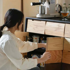 Spacious Storage Sideboard in Red Oak/Walnut/Ash Wood