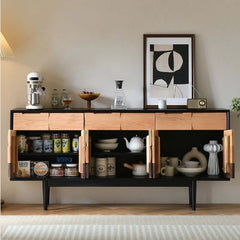 Spacious Storage Sideboard in Red Oak/Walnut/Ash Wood