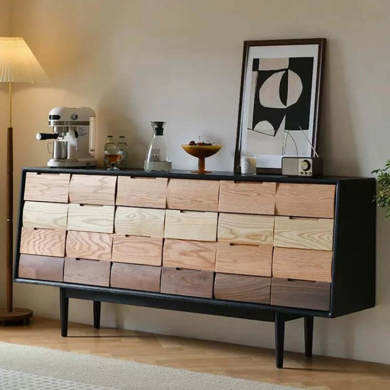 Spacious Storage Sideboard in Red Oak/Walnut/Ash Wood Zweitbild