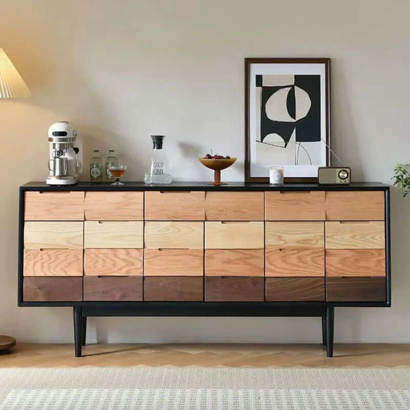Spacious Storage Sideboard in Red Oak/Walnut/Ash Wood Main Product Image Hauptbild