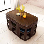 Square Dining Set With Solid Wood Top And Cushioned Chairs