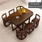 Square Dining Set With Solid Wood Top And Cushioned Chairs