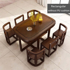 Square Dining Set With Solid Wood Top And Cushioned Chairs