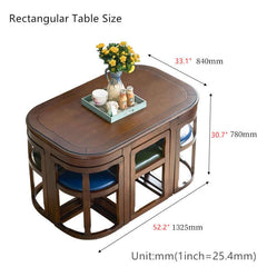 Square Dining Set With Solid Wood Top And Cushioned Chairs
