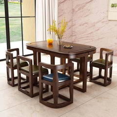 Square Dining Set With Solid Wood Top And Cushioned Chairs