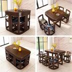 Square Dining Set With Solid Wood Top And Cushioned Chairs Main Product Image