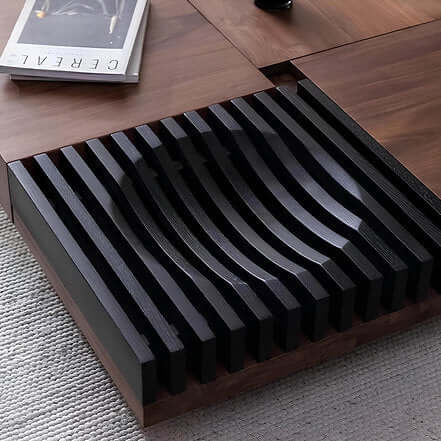 Square Walnut Coffee Table with Natural Finish, M Size