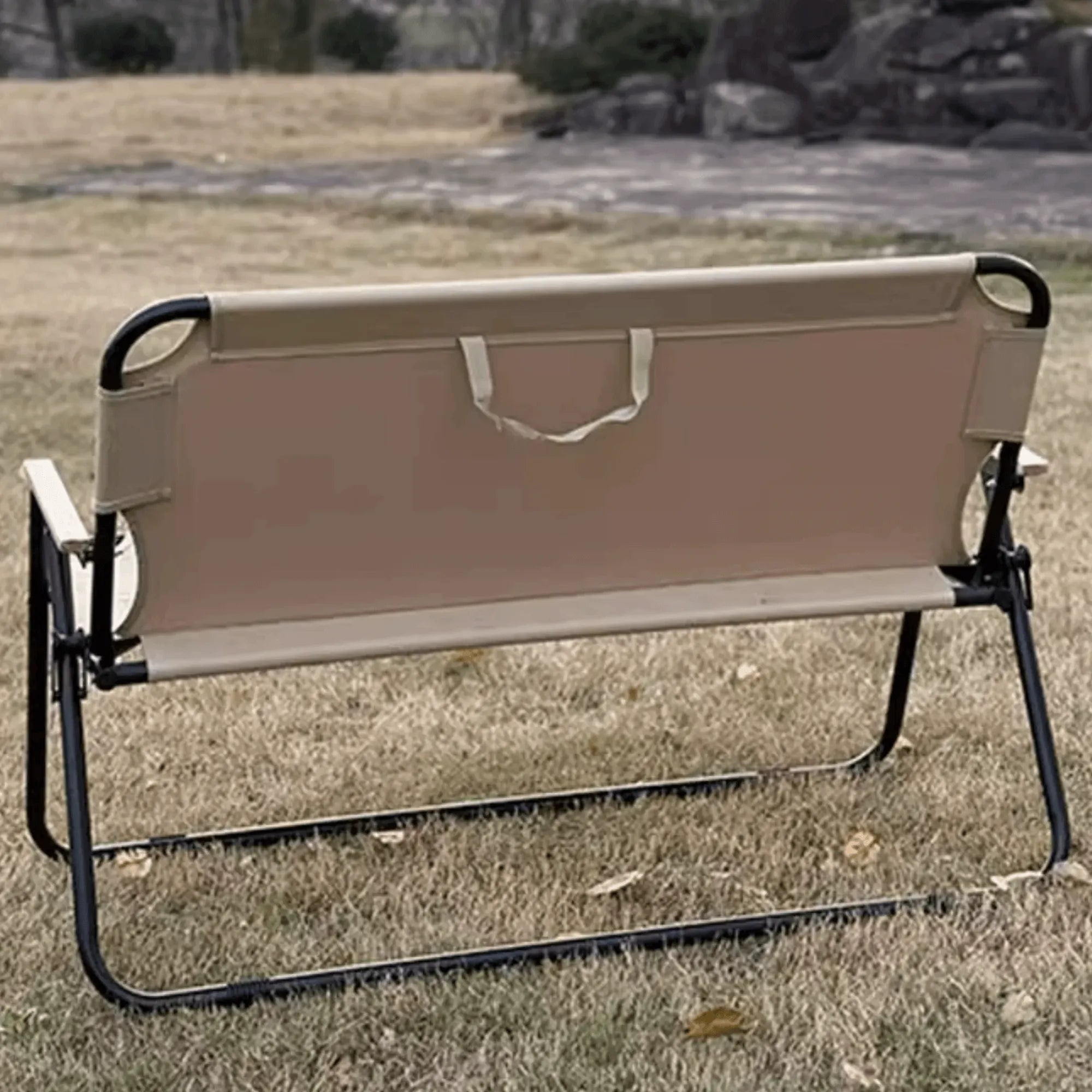 Stable, Lightweight Outdoor Folding Lounge Bench with Integrated Carry Strap