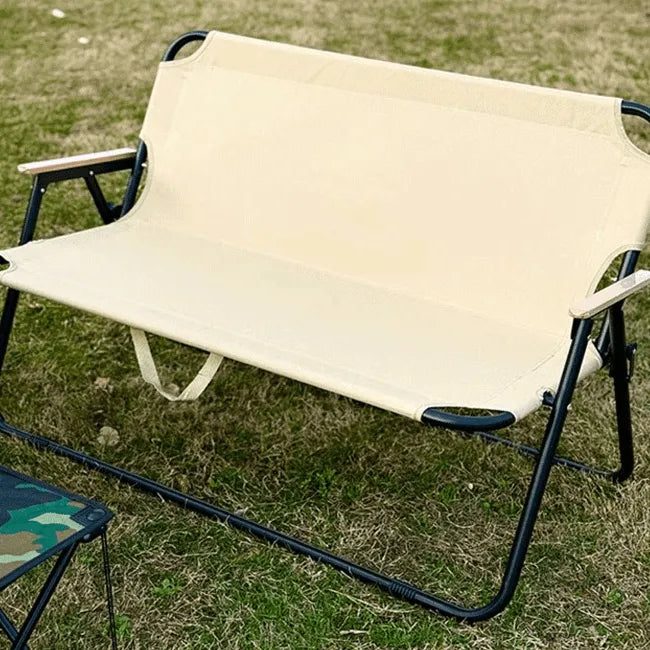 Stable, Lightweight Outdoor Folding Lounge Bench with Integrated Carry Strap