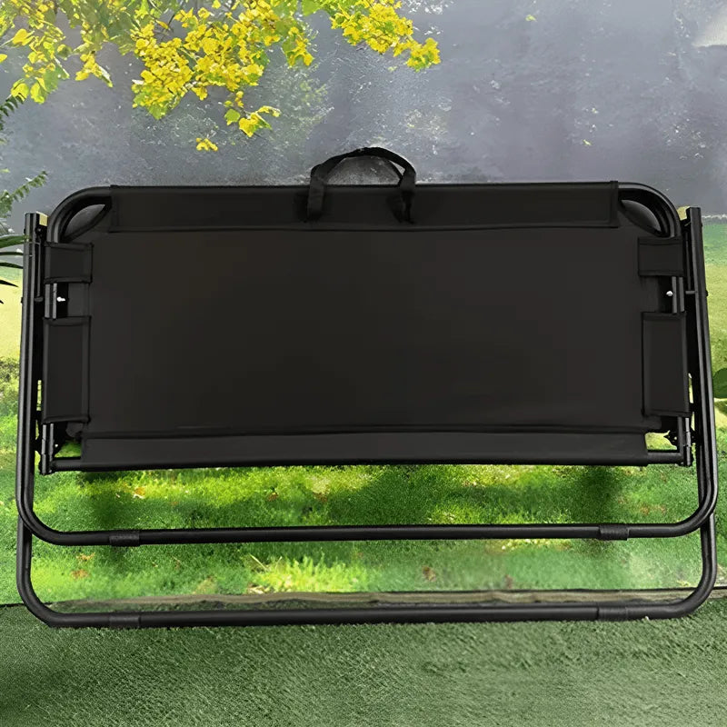 Stable, Lightweight Outdoor Folding Lounge Bench with Integrated Carry Strap