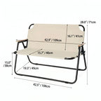 Stable, Lightweight Outdoor Folding Lounge Bench with Integrated Carry Strap Dimensions