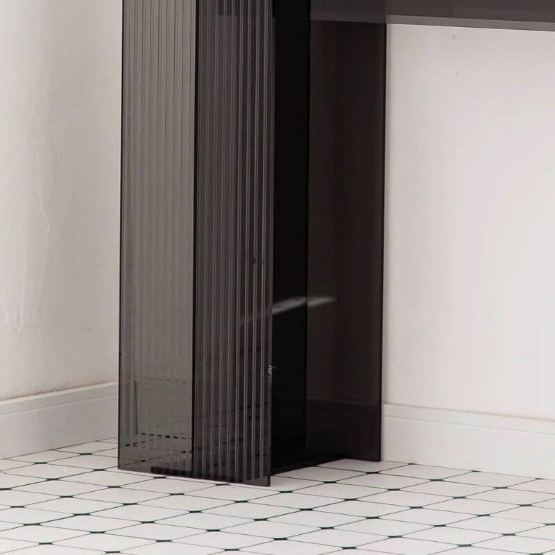 Stain-Resistant Lucite Console Table with Fluted Pedestal Base