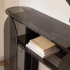 Stain-Resistant Lucite Console Table with Fluted Pedestal Base