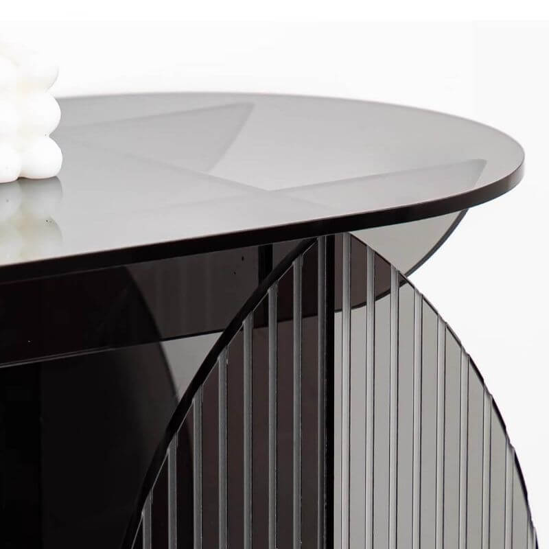 Stain-Resistant Lucite Console Table with Fluted Pedestal Base