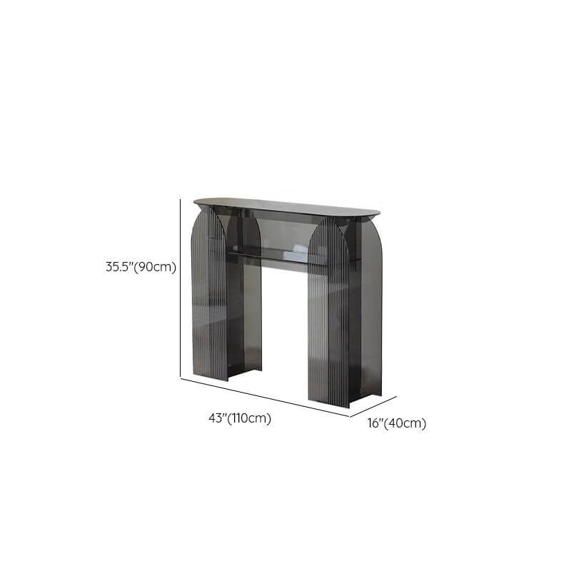 Stain-Resistant Lucite Console Table with Fluted Pedestal Base Dimensions