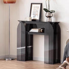 Stain-Resistant Lucite Console Table with Fluted Pedestal Base Main Product Image