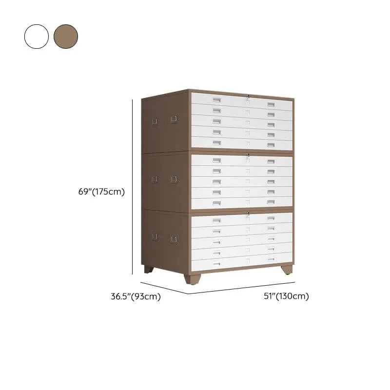 Steel Filing Cabinet Series With Soft-Close Drawers And Key Lock Dimensions