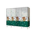 Steel Kids Wardrobe Armoire With Illustrated Doors And Shelves