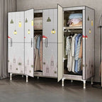 Steel Kids Wardrobe Armoire With Illustrated Doors And Shelves