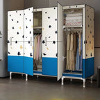 Steel Kids Wardrobe Armoire With Illustrated Doors And Shelves