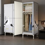 Steel Kids Wardrobe Armoire With Illustrated Doors And Shelves