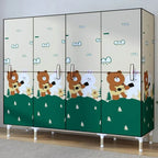 Steel Kids Wardrobe Armoire With Illustrated Doors And Shelves