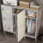 Steel Kids Wardrobe Armoire With Illustrated Doors And Shelves