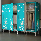 Steel Kids Wardrobe Armoire With Illustrated Doors And Shelves