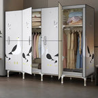Steel Kids Wardrobe Armoire With Illustrated Doors And Shelves