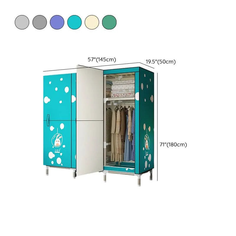 Steel Kids Wardrobe Armoire With Illustrated Doors And Shelves Dimensions