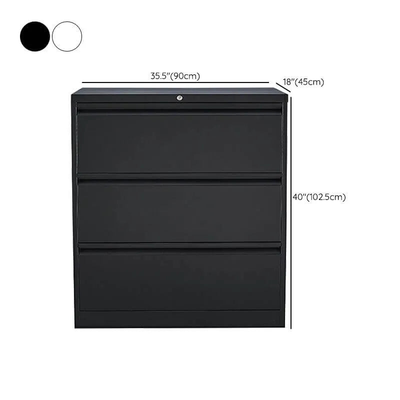 Steel Locking Filing Cabinet Series With Clean-Lined Office Storage Dimensions