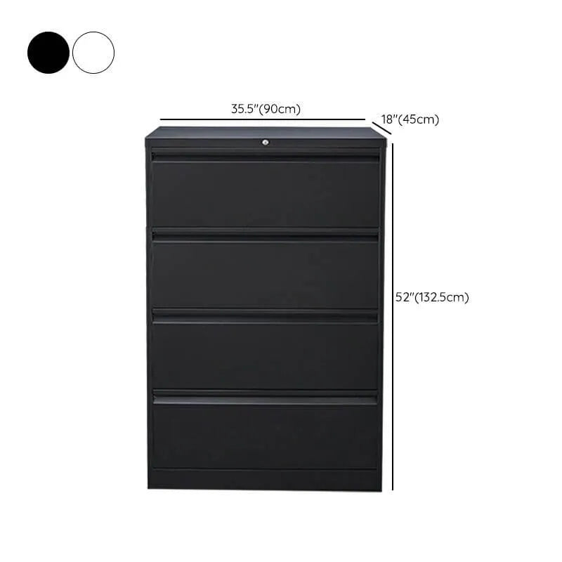 Steel Locking Filing Cabinet Series With Clean-Lined Office Storage Dimensions