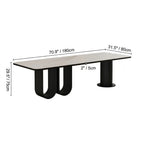 Stone Top Executive Office Desk with Sculptural Base and Solid Wood