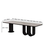 Stone Top Executive Office Desk with Sculptural Base and Solid Wood Dimensions