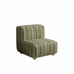 Striped Kids Chair with Sofa-Like Backrest, Rounded Low-Profile Form