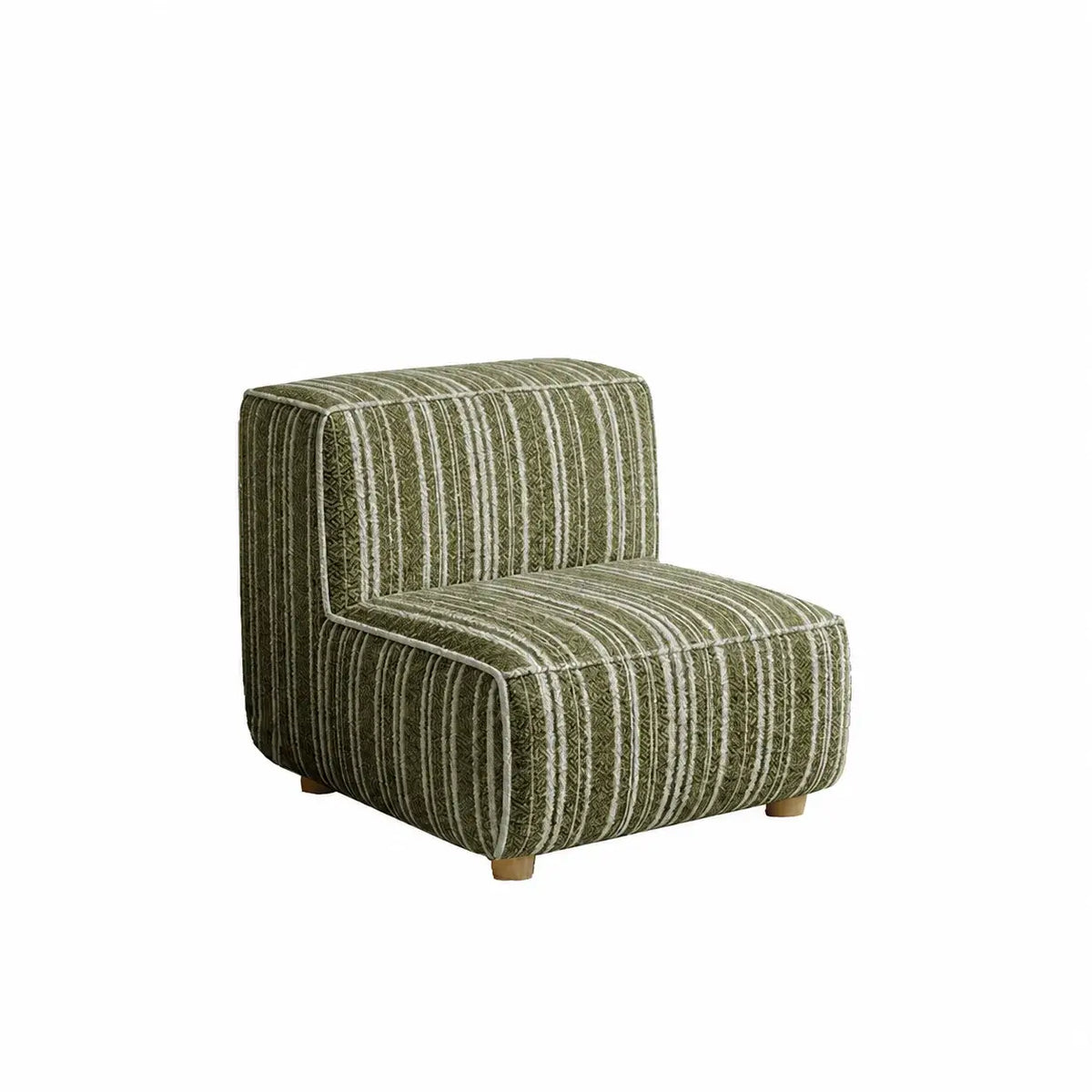 Striped Kids Chair with Sofa-Like Backrest, Rounded Low-Profile Form