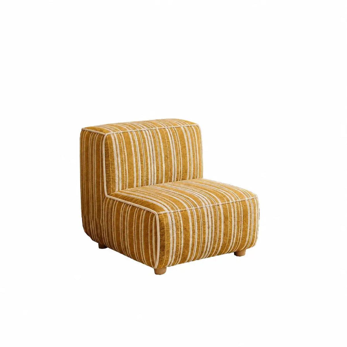 Striped Kids Chair with Sofa-Like Backrest, Rounded Low-Profile Form