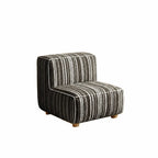 Striped Kids Chair with Sofa-Like Backrest, Rounded Low-Profile Form