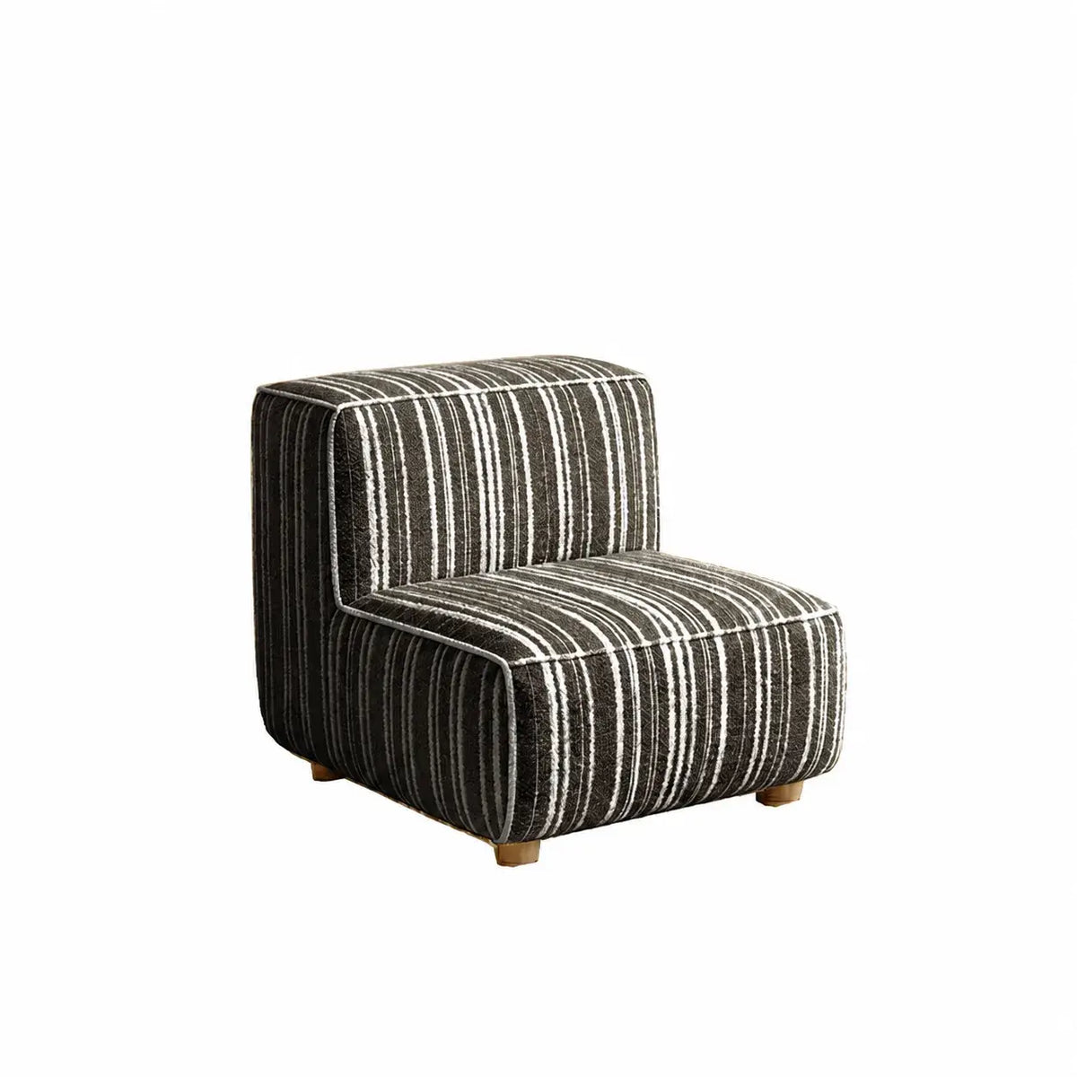 Striped Kids Chair with Sofa-Like Backrest, Rounded Low-Profile Form