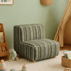 Striped Kids Chair with Sofa-Like Backrest, Rounded Low-Profile Form